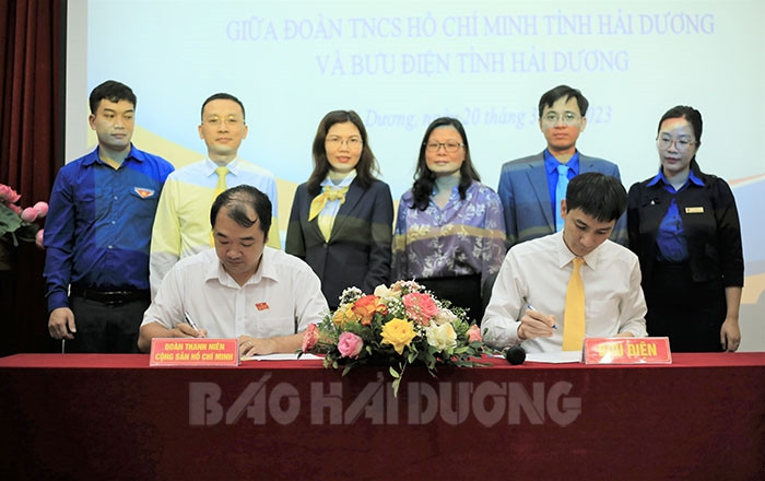 Tỉnh đoàn và Bưu điện tỉnh Hải Dương ký thỏa thuận hợp tác